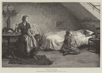 Widowed and Fatherless, exhibited in the Royal Academy